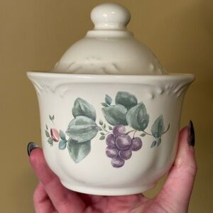 Vintage Pfaltzgraff Sugar Bowl with Lid Floral Grandmacore